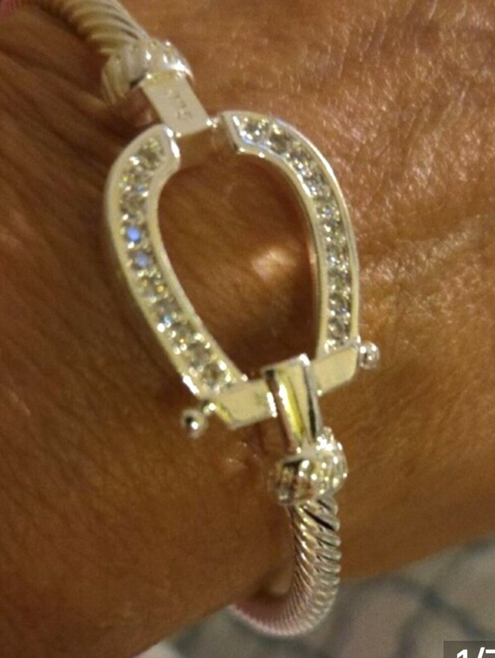 SOLD!!!!!SOLD!!!! Sterling Silver, CZ Horsebit Bracelet -